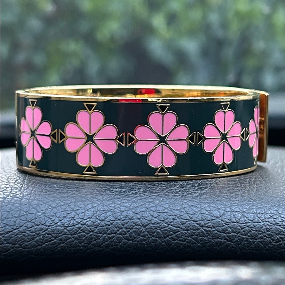 Kate Spade Floral Enamel Bracelet with Gold Accents